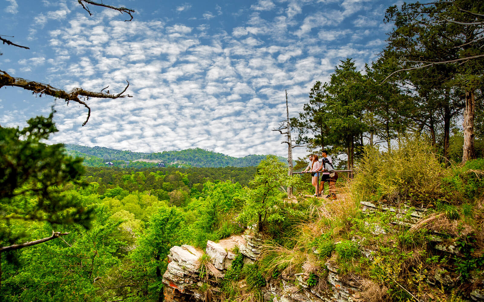 Spring Break Hikers in Beavers Bend Cabin Country