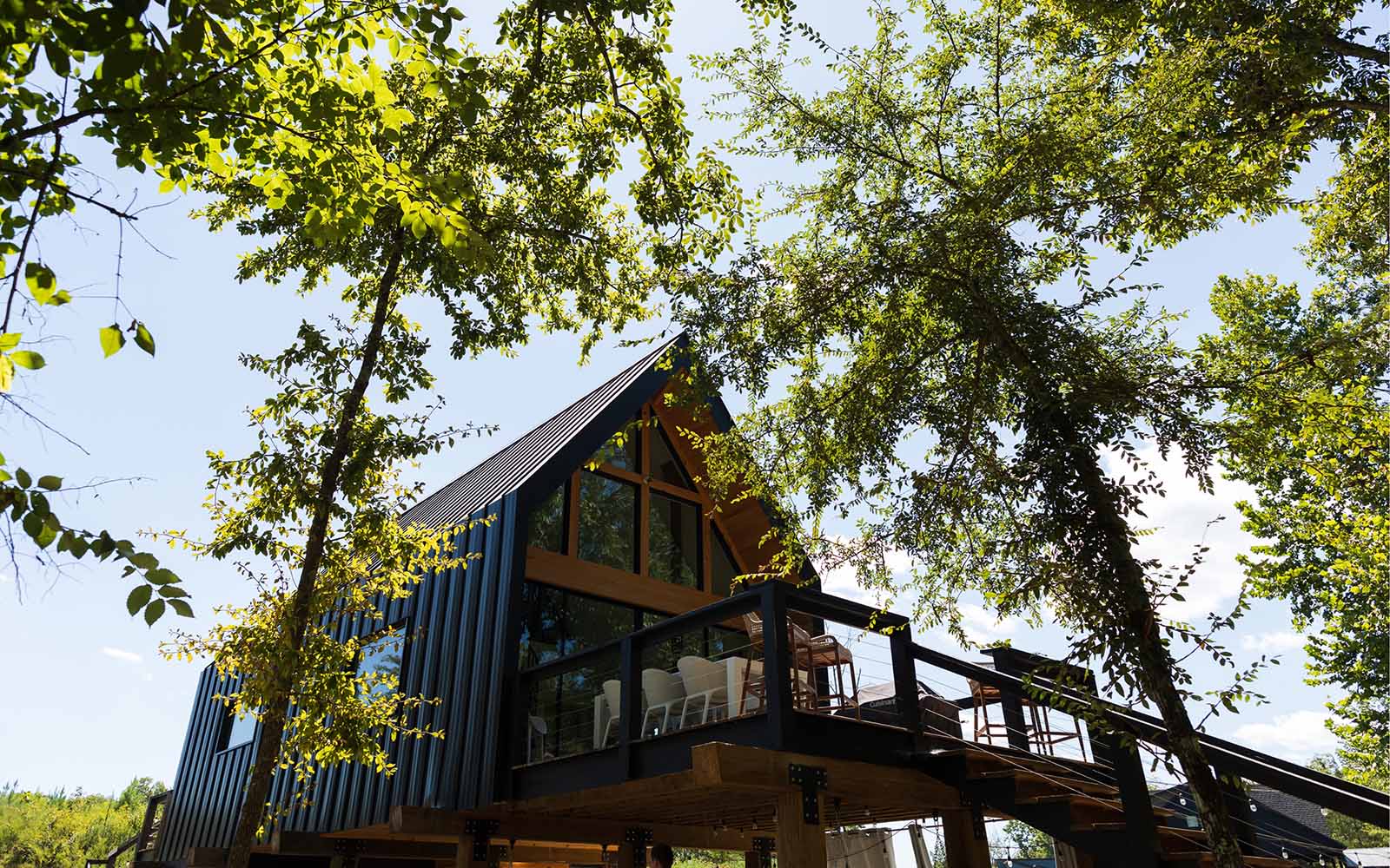 An a-frame cabin in Beavers Bend / Hochatown
