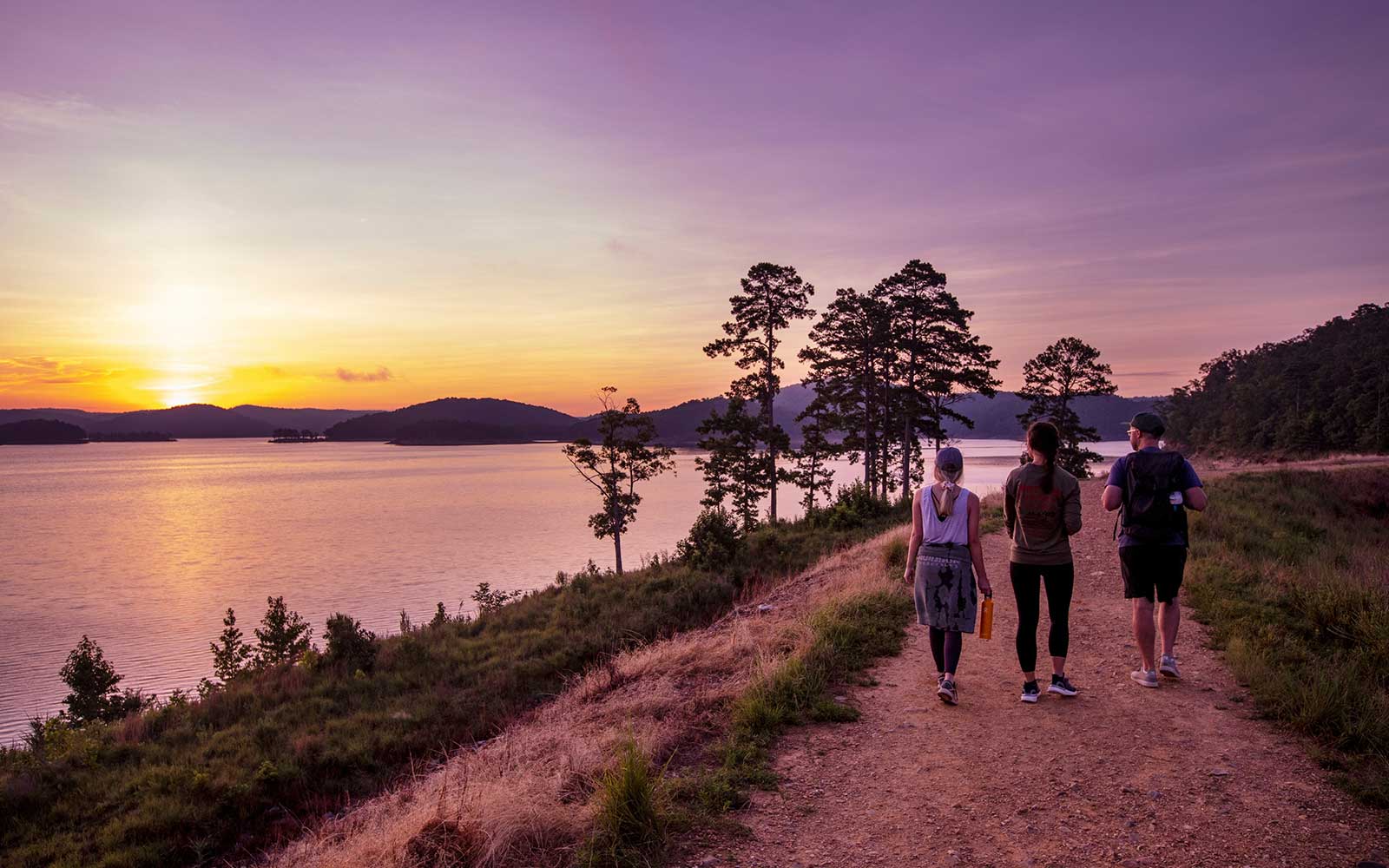 Hiking at sunset near Broken Bow Lake