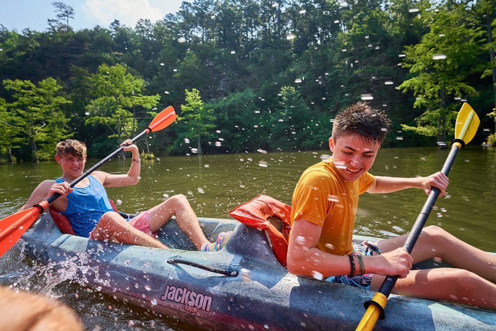 Canoeing and kayaking on the Lower Mountain Fork River in Beavers Bend State Park in Beavers Bend Cabin Country. Rentals available.