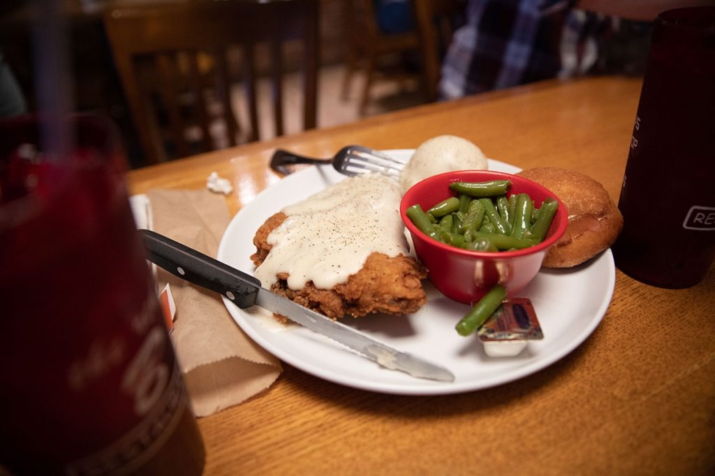 The Red B's gravy-smothered chicken fried steak was voted Oklahoma's best by USA Today