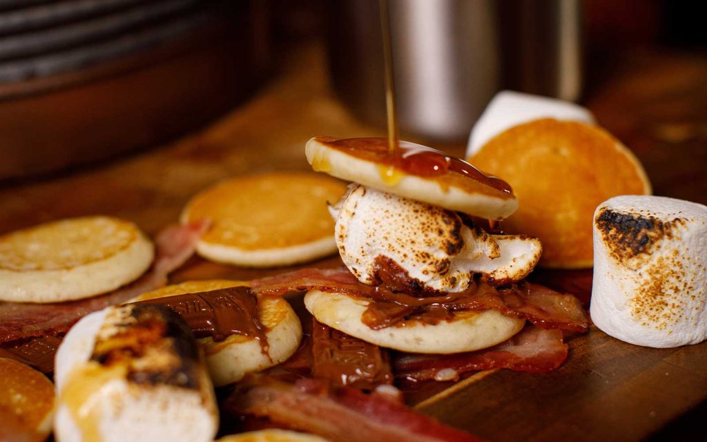 The Country Breakfast S'more, featuring candied bacon.
