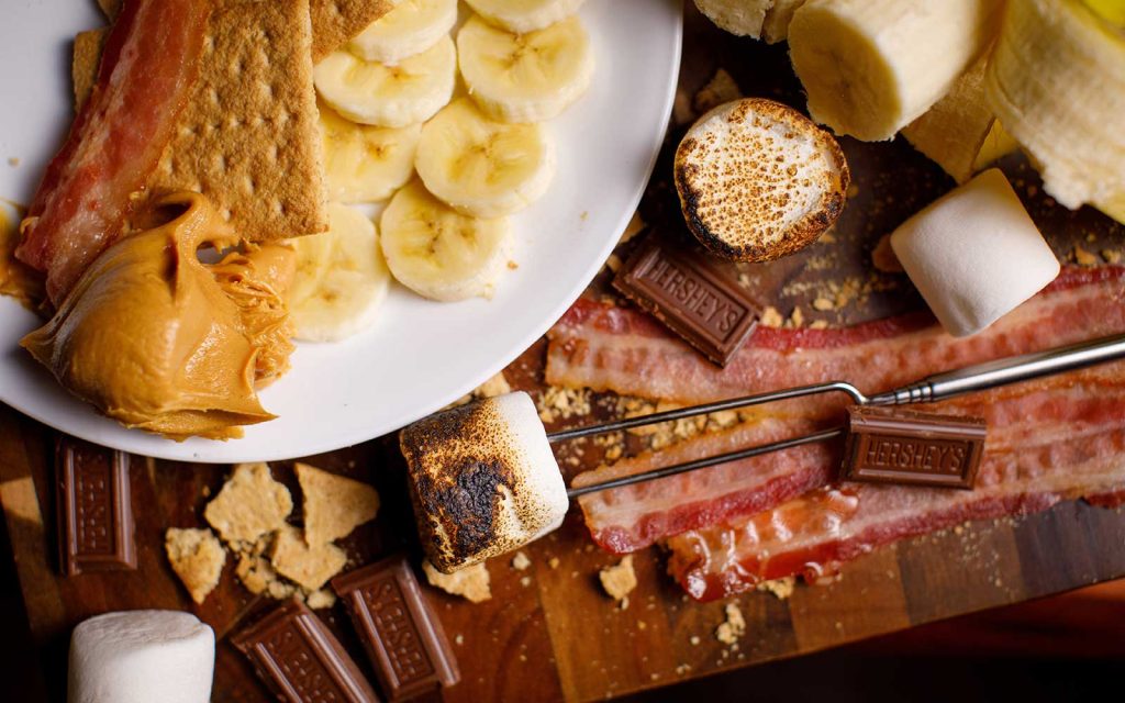 Elvis loved his peanut butter and banana combo. This s'more channels the King's love, but makes it campfire.